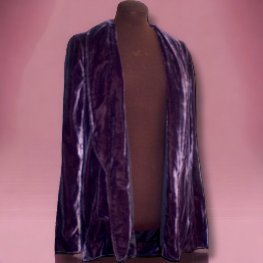 Free People Yesterday's Muse Velvet Purple Jacket Blazer Sizet XS - Picture 2 of 11